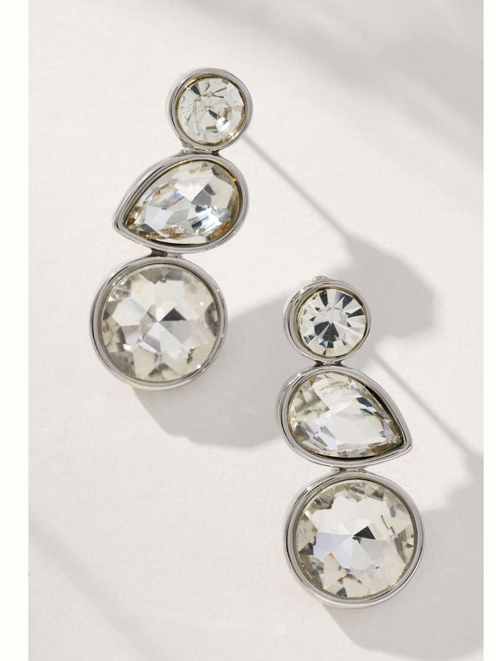 Anthropologie Triple Crystal Drop Earrings NEW WITH TAGS